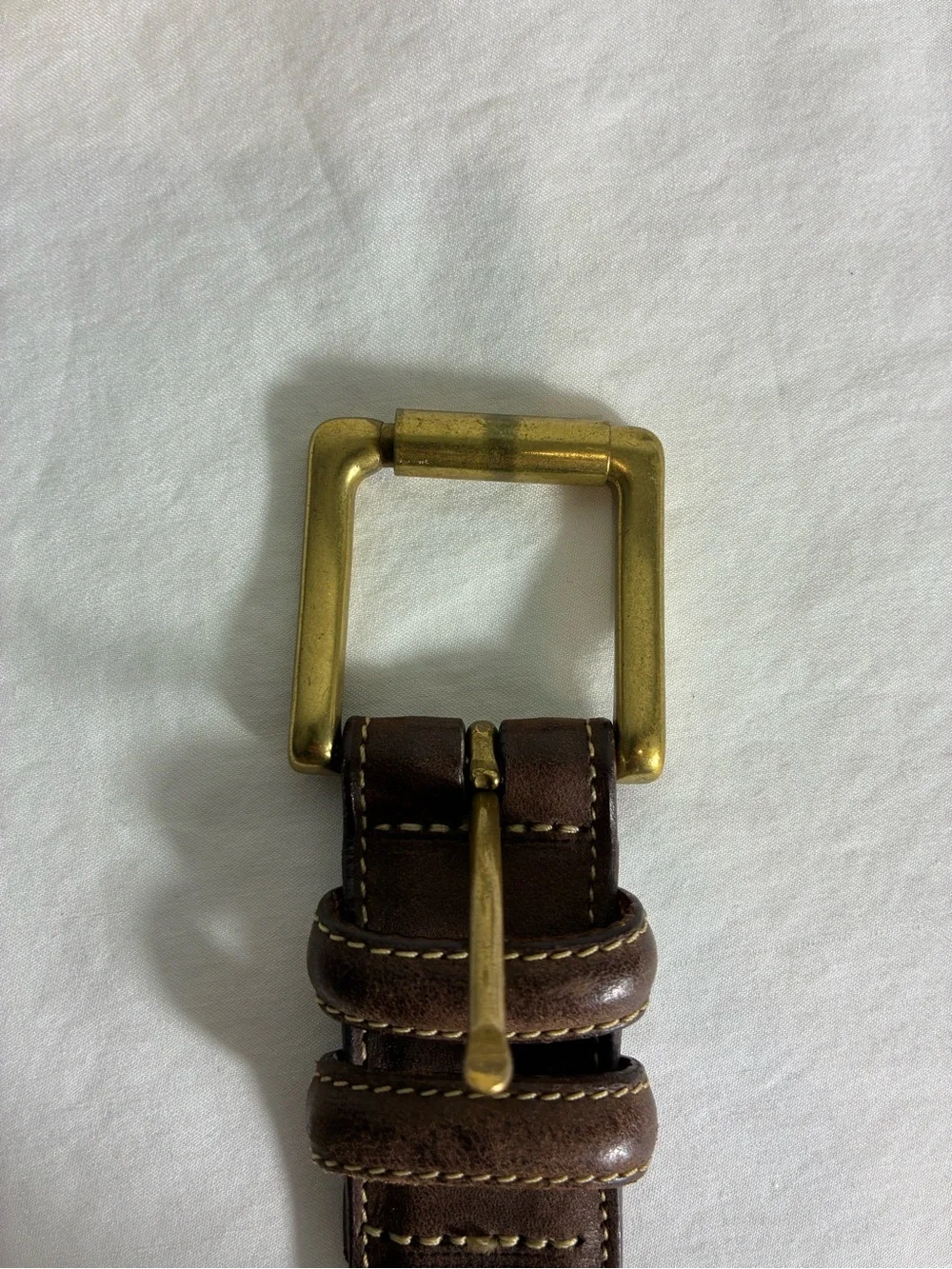 Jos. A. Bank Mens Brown Leather Belt Sz 36 with Solid Brass Buckle